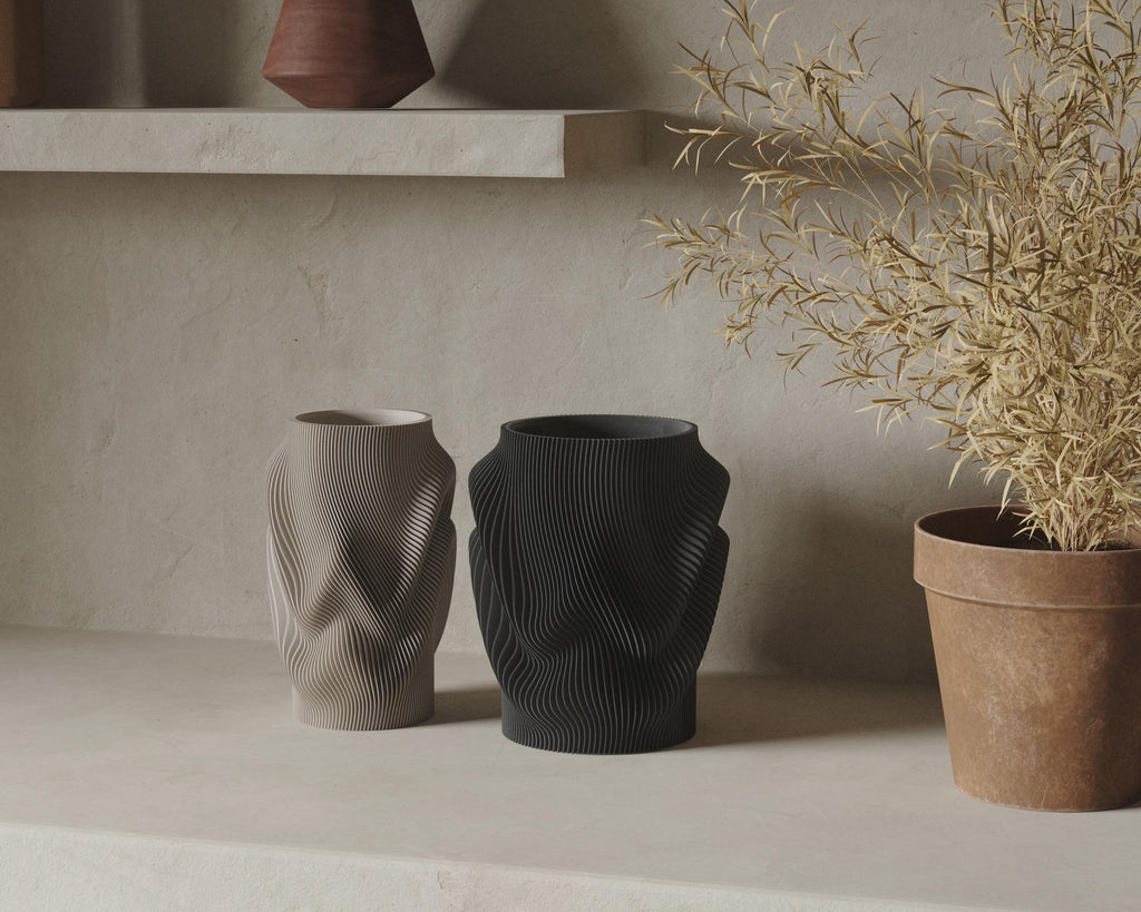 Fjord Wave Flower Vase, 3D printed in PLA, view 4 of 15