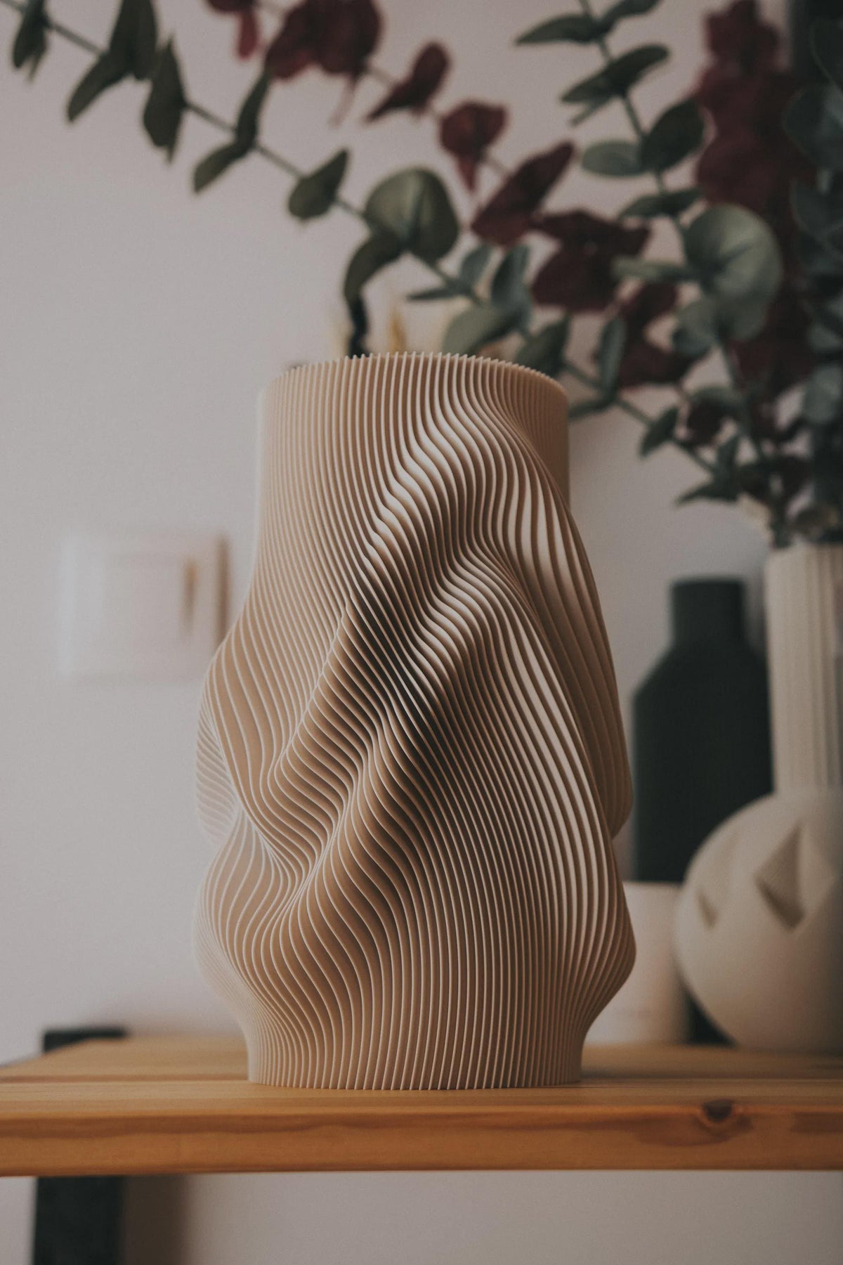 Fjord Wave Flower Vase, 3D printed in PLA, view 11 of 15