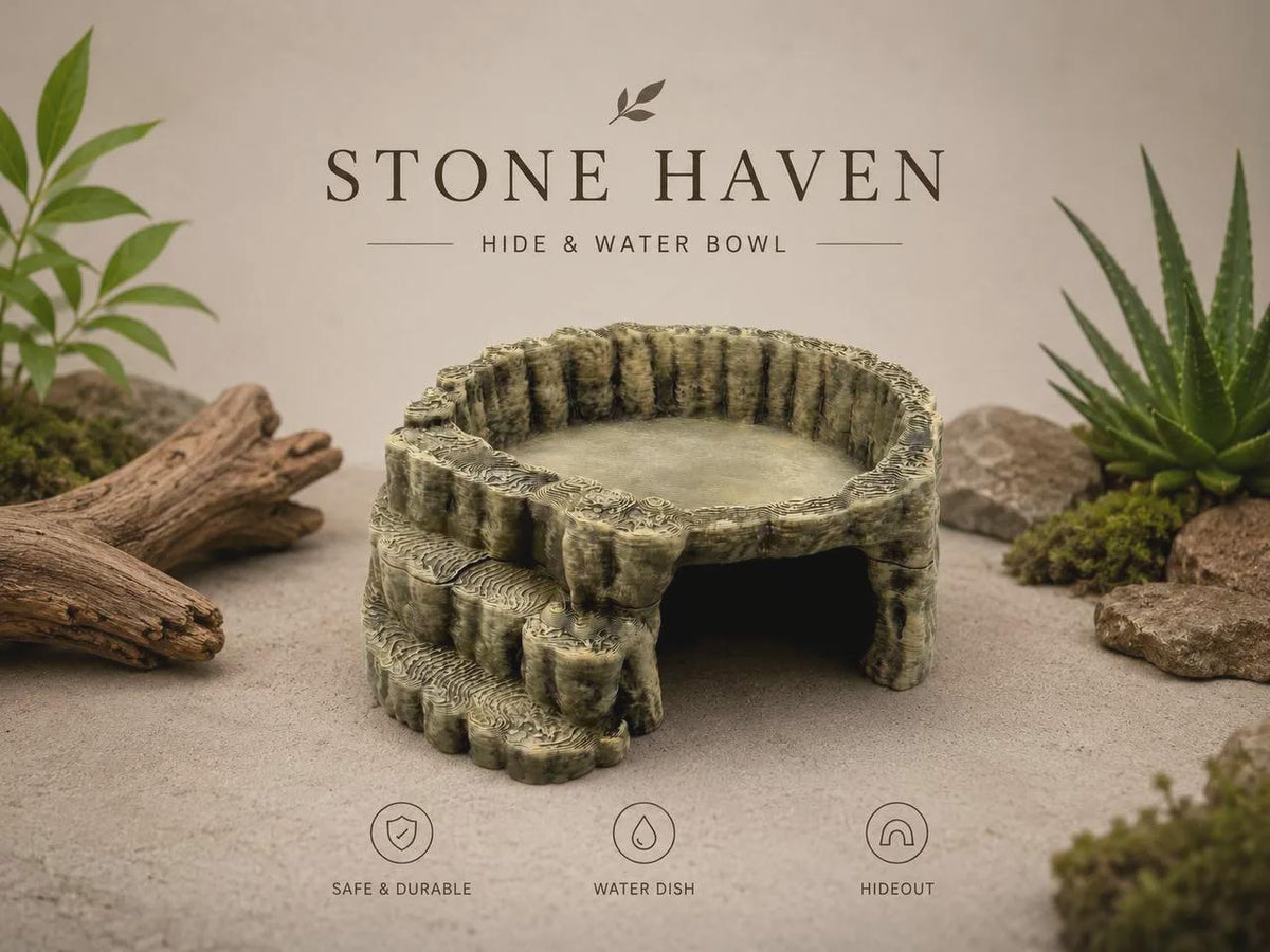 Stone Haven, 3D printed in PETG, for terrariums, vivariums and aquariums Main image