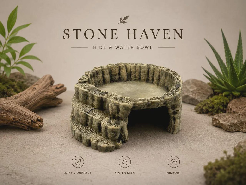 Stone Haven, 3D printed in PETG, for terrariums, vivariums and aquariums