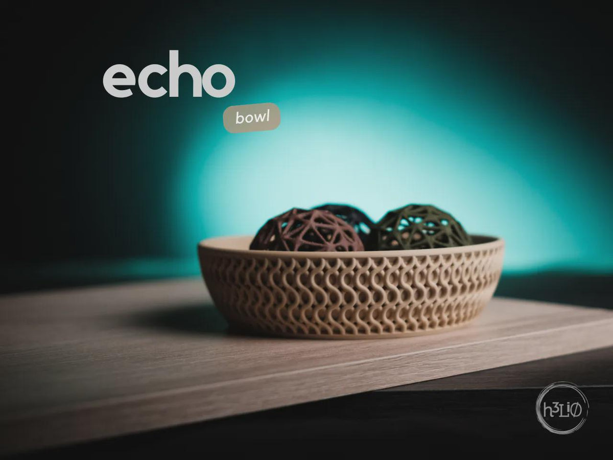 Echo Geometric Bowl, 3D printed in PLA
