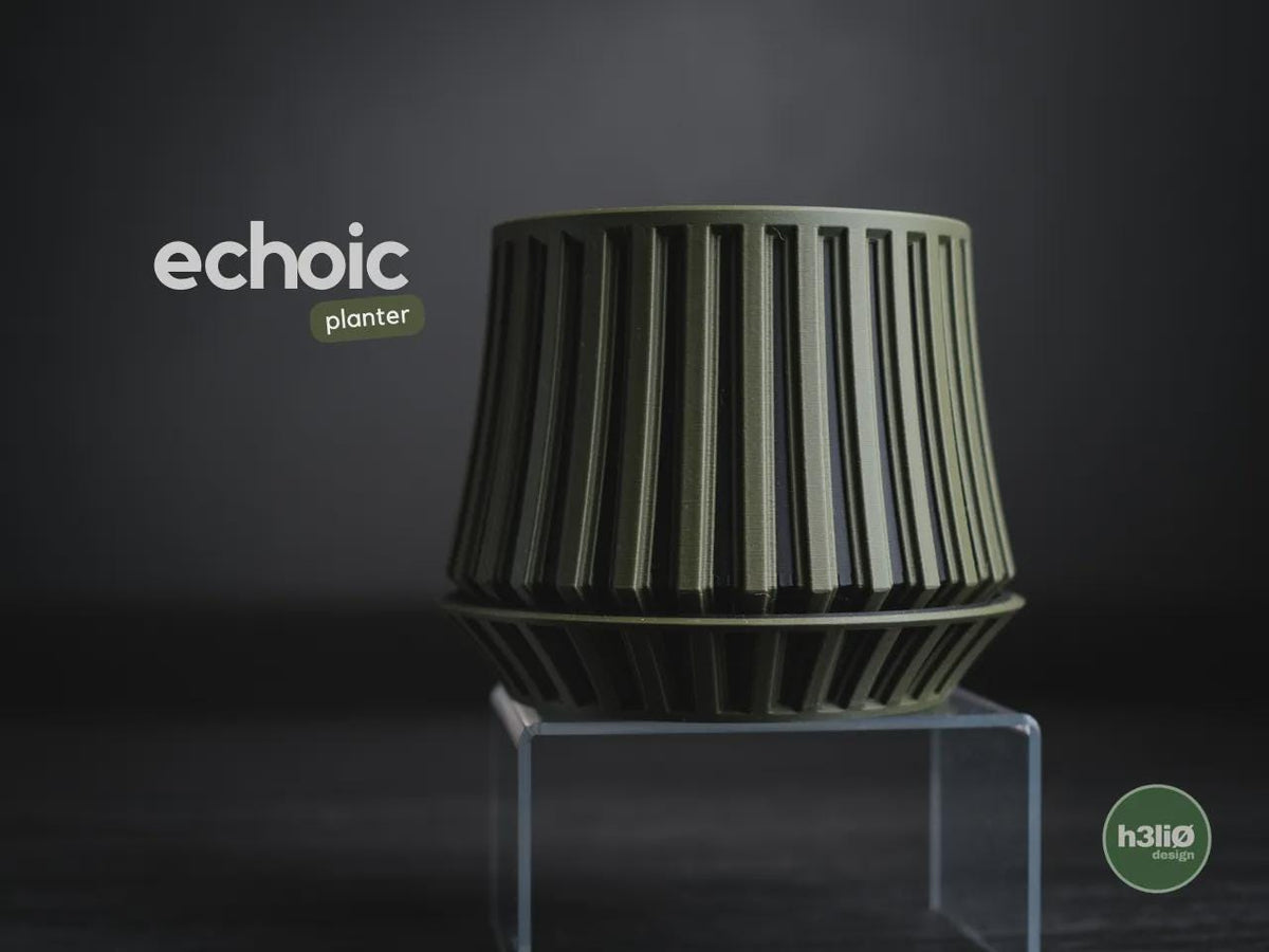 Echoic Geometric Planter, 3D printed in PLA