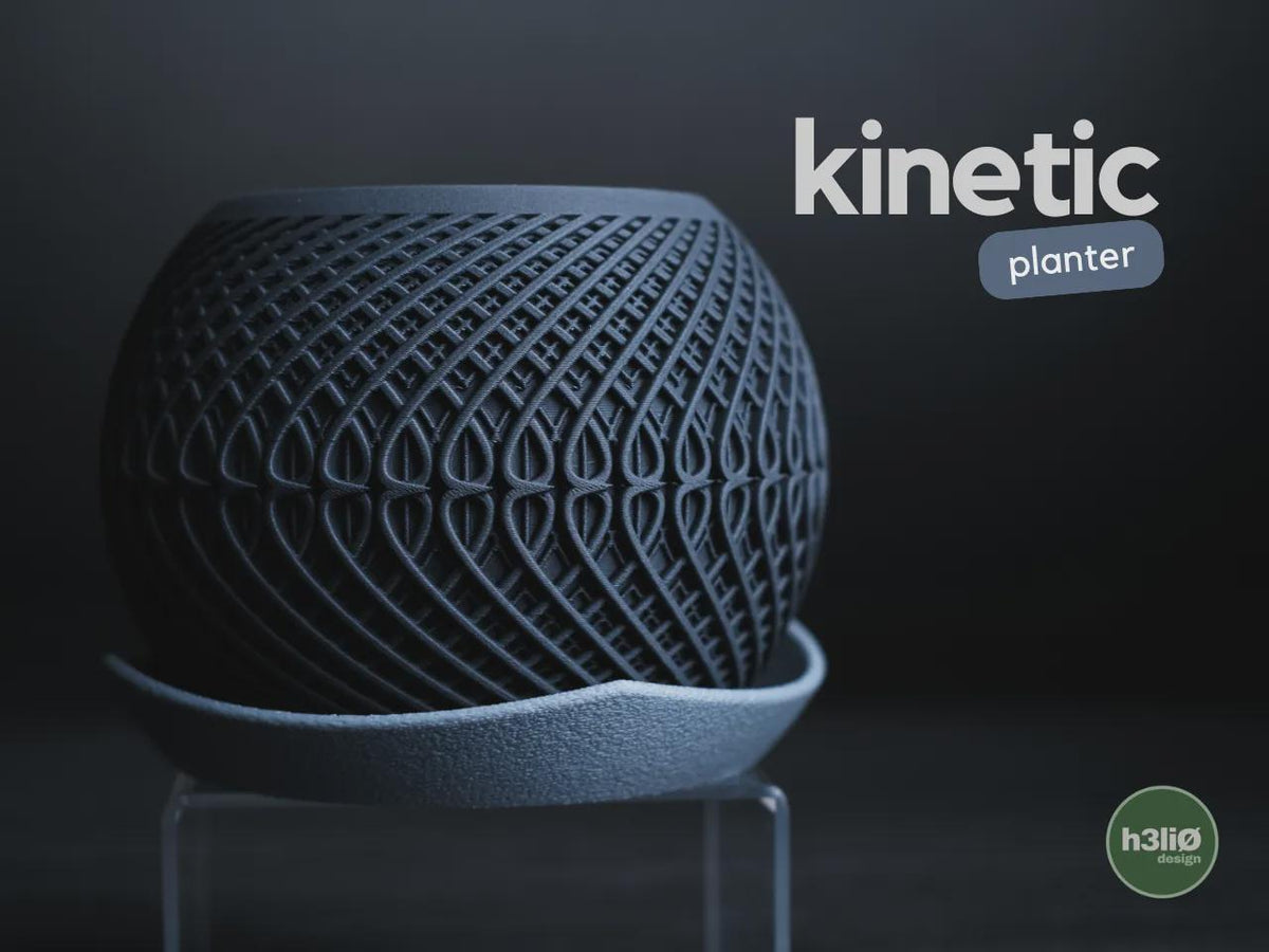 Kinetic Geometric Planter, 3D printed in PLA