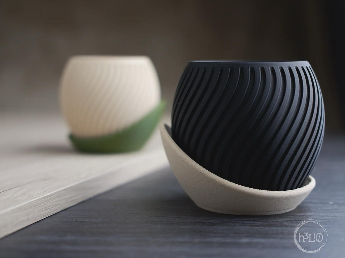 Wavy Geometric Planter, 3D printed in PLA, view 6 of 6