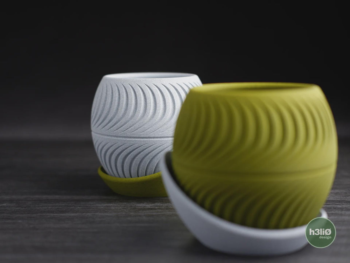 Sliced Geometric Planter, 3D printed in PLA, view 2 of 8