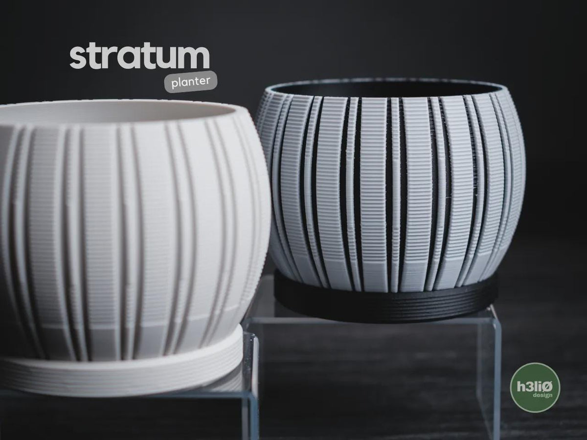 Stratum Geometric Planter, 3D printed in PLA, view 2 of 11