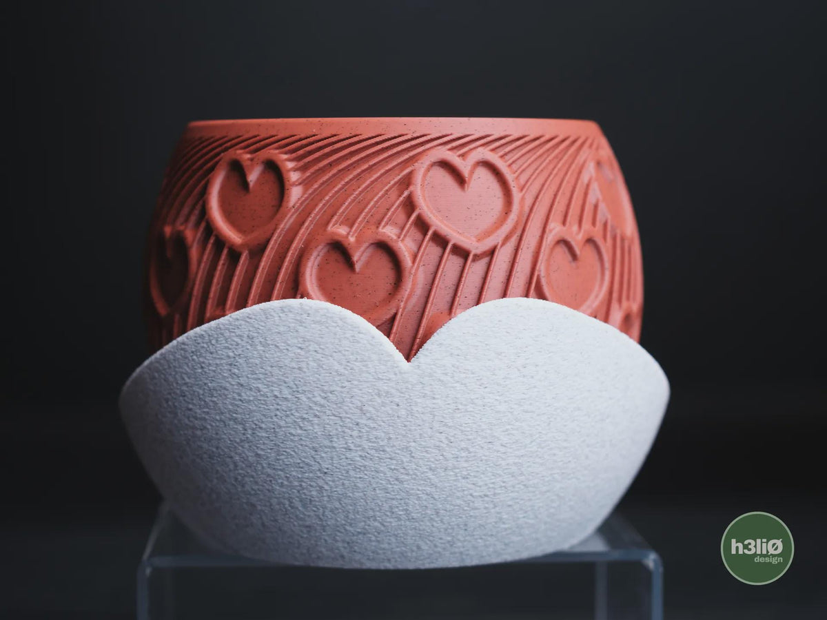 Cuore Heart Planter, 3D printed in PLA, view 3 of 12