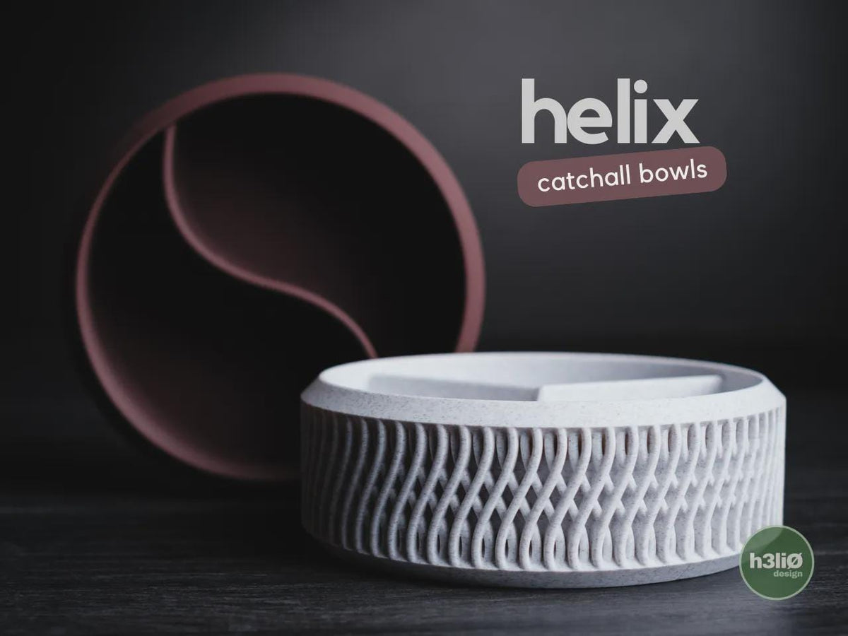 Helix Catch-All Bowl, 3D printed in PLA