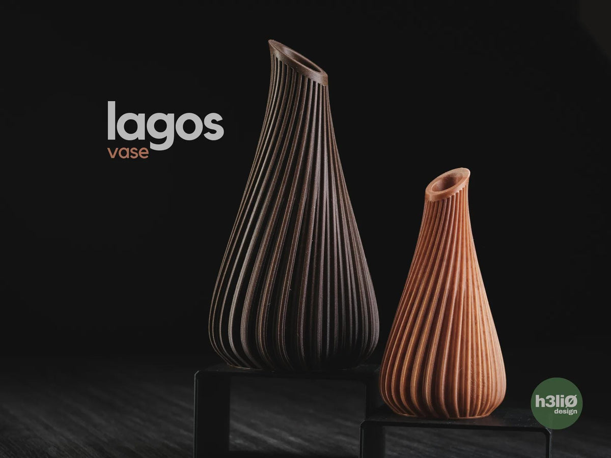 Lagos Geometric Vase, 3D printed in PLA Main image