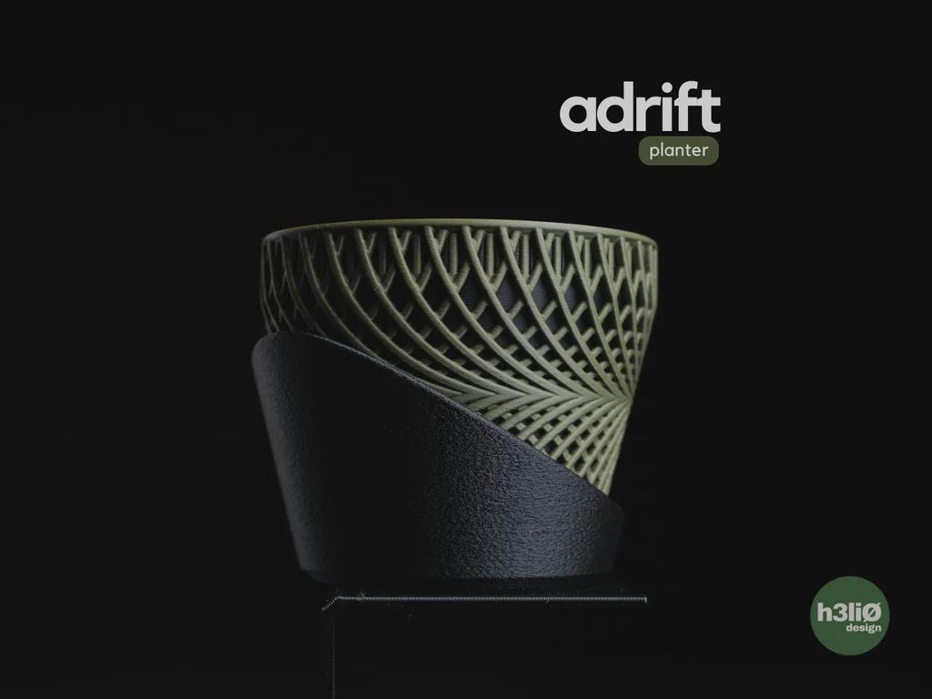 Adrift Geometric Planter, 3D printed in PLA