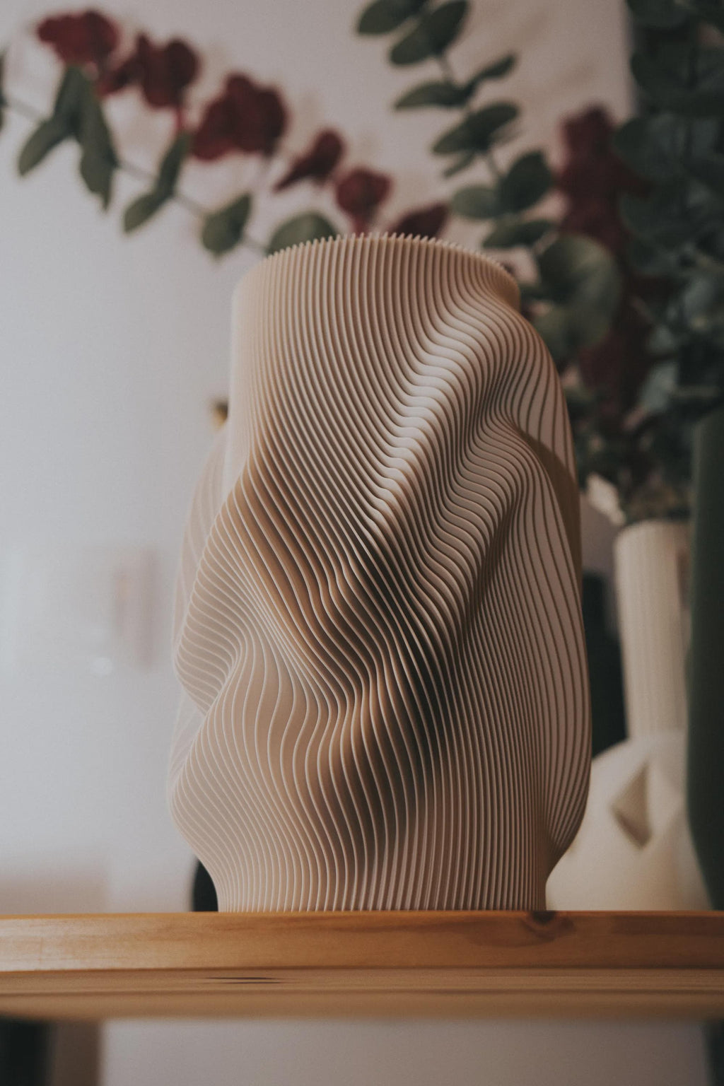 Fjord Wave Flower Vase, 3D printed in PLA, view 7 of 15