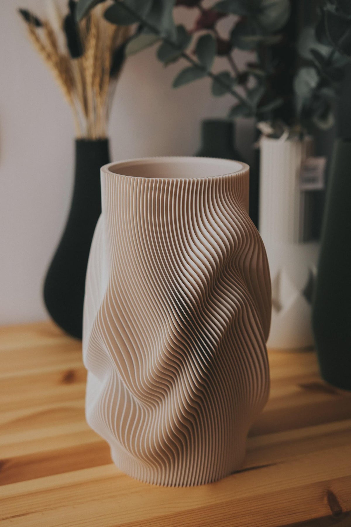 Fjord Wave Flower Vase, 3D printed in PLA, view 10 of 15