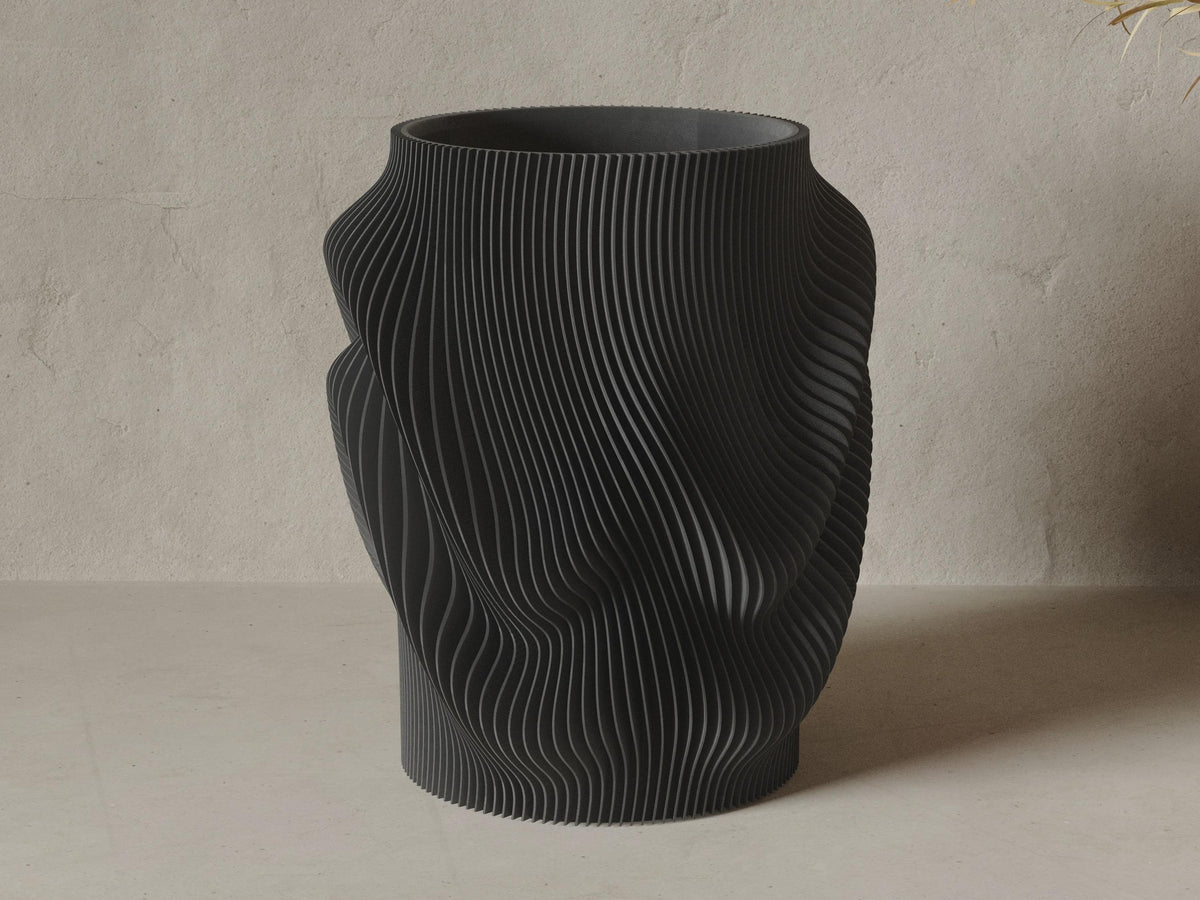 Fjord Wave Flower Vase, 3D printed in PLA, view 3 of 15