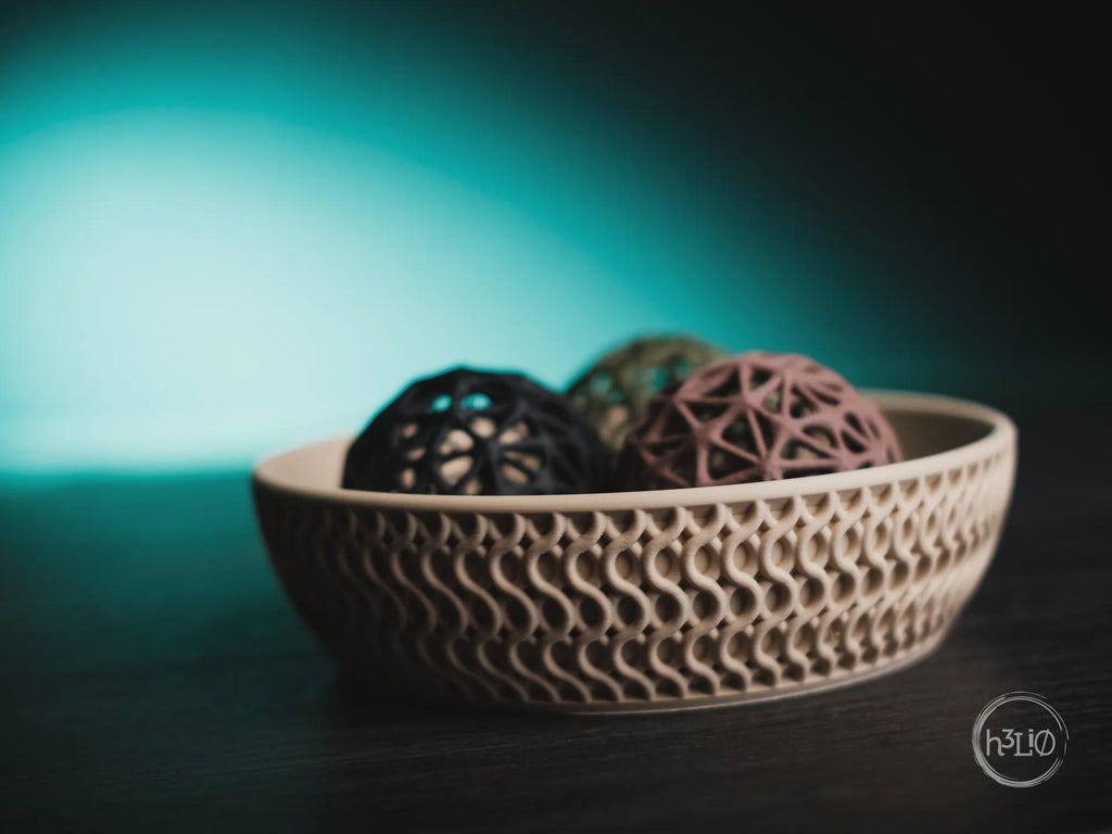 Echo Geometric Bowl, 3D printed in PLA, view 3 of 12