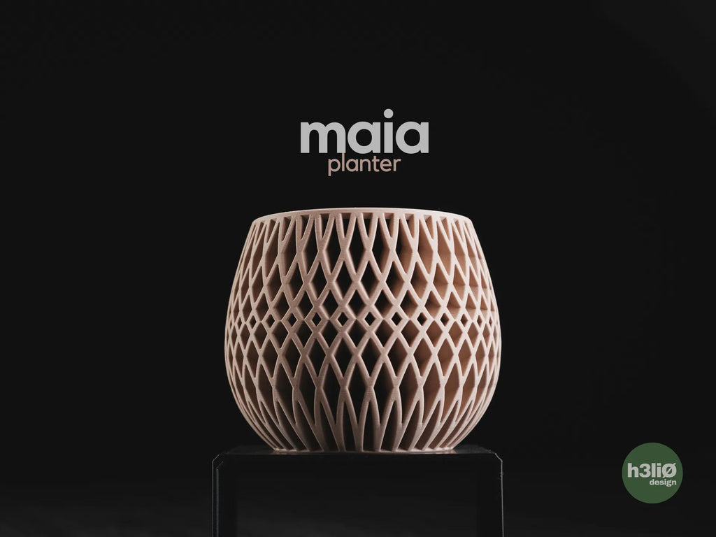 Maia Geometric Planter, 3D printed in PLA