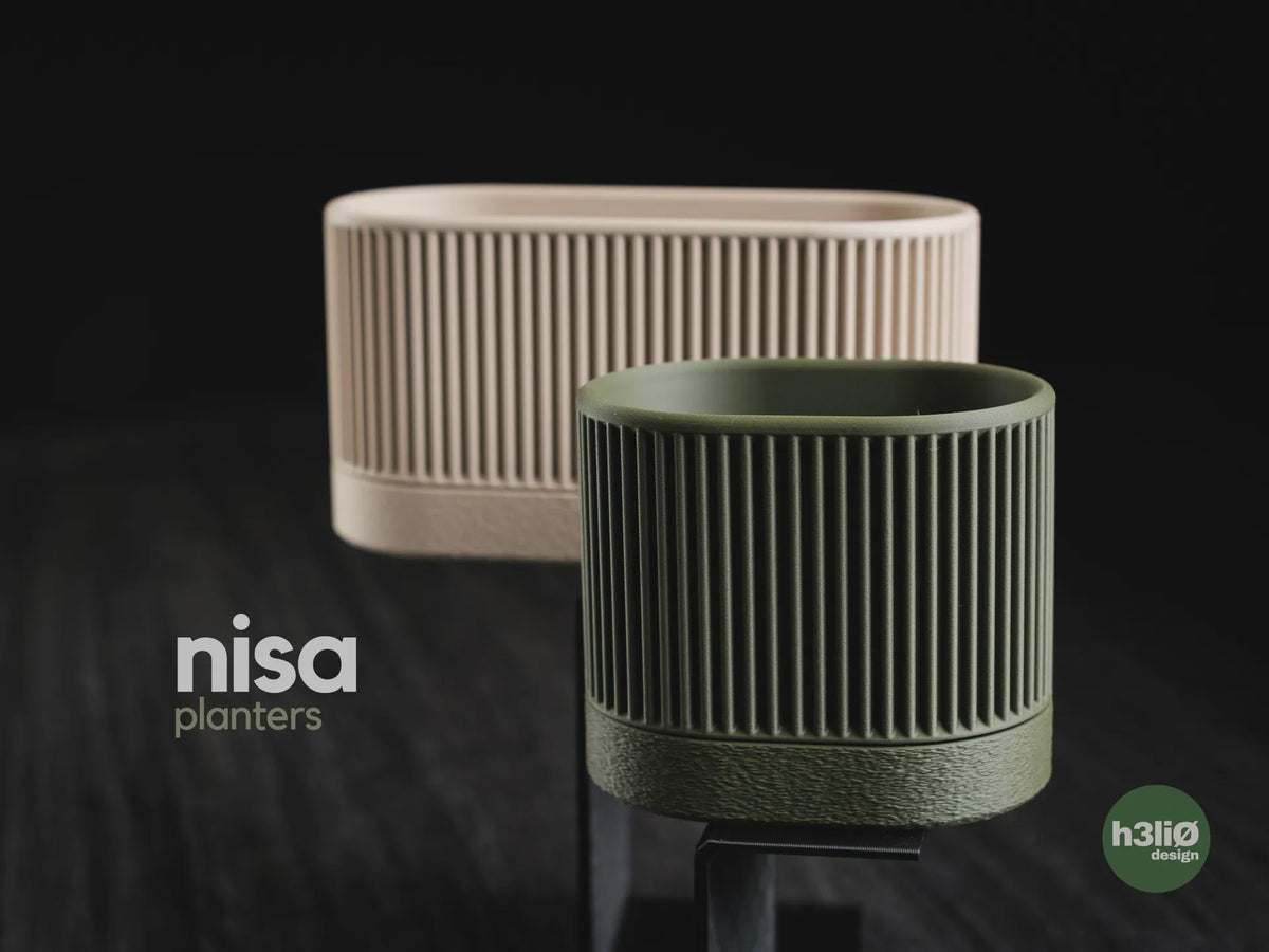 Nisa Geometric Planter Set, 3D printed in PLA Main image
