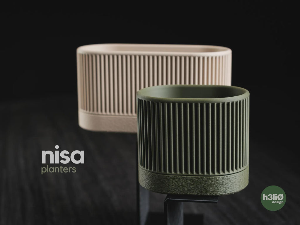 Nisa Geometric Planter Set, 3D printed in PLA