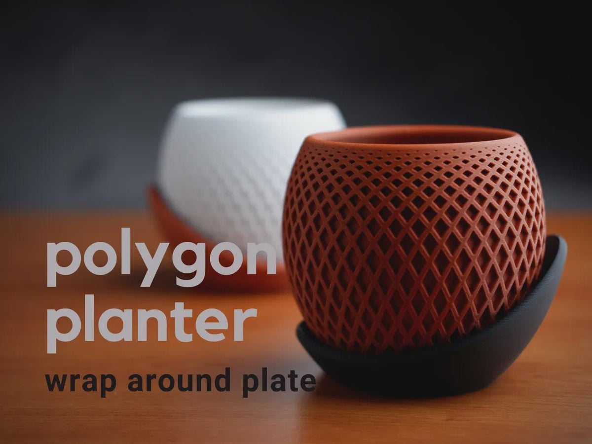 Polygon Planter, 3D printed in PLA Main image