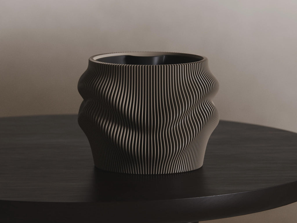 Fjord Wave Self-Watering Flower Pot Set, 3D printed in PLA, view 7 of 16