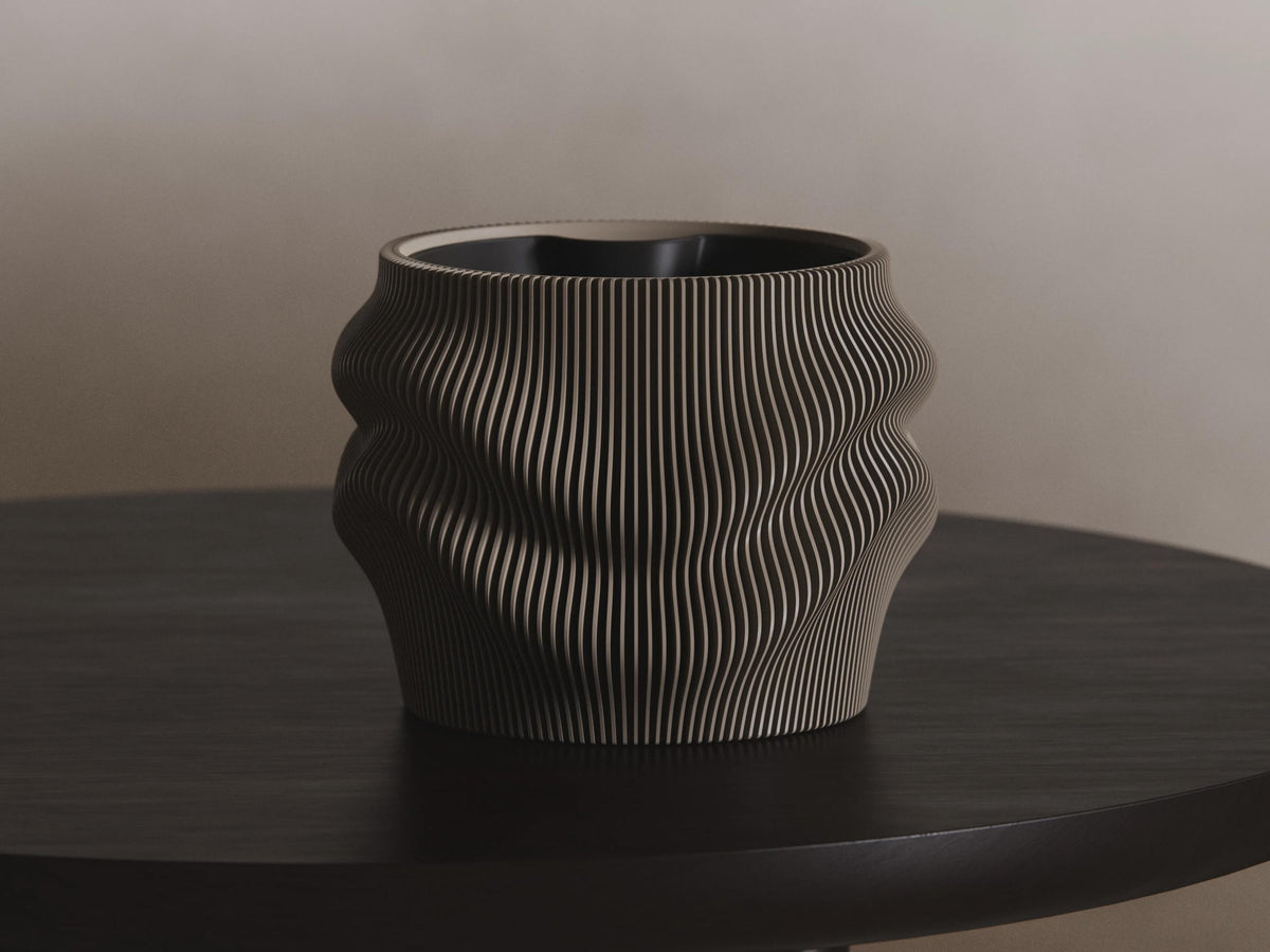 Fjord Wave Self-Watering Flower Pot Set, 3D printed in PLA, view 7 of 16