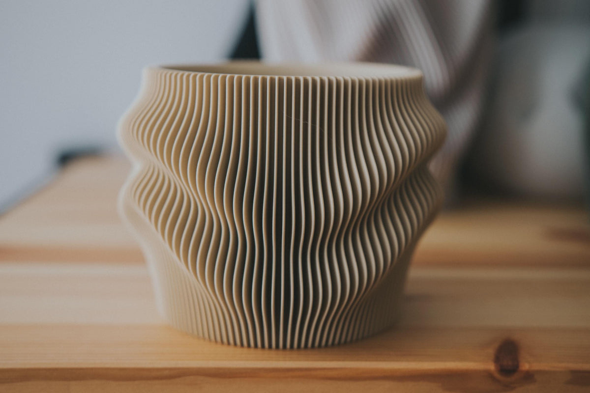 Fjord Wave Self-Watering Flower Pot Set, 3D printed in PLA, view 8 of 16
