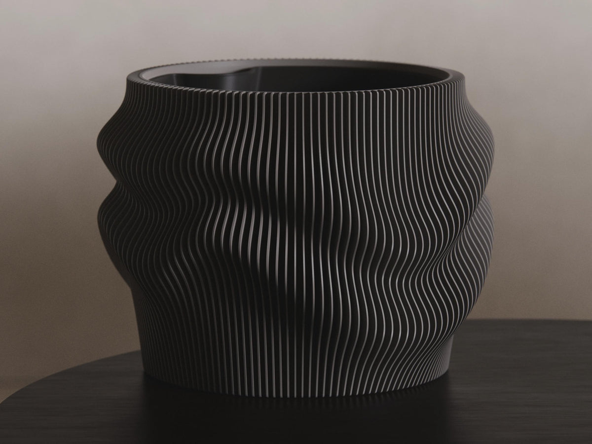 Fjord Wave Self-Watering Flower Pot Set, 3D printed in PLA, view 9 of 16
