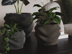 Fjord Wave Self-Watering Flower Pot Set, 3D printed in PLA