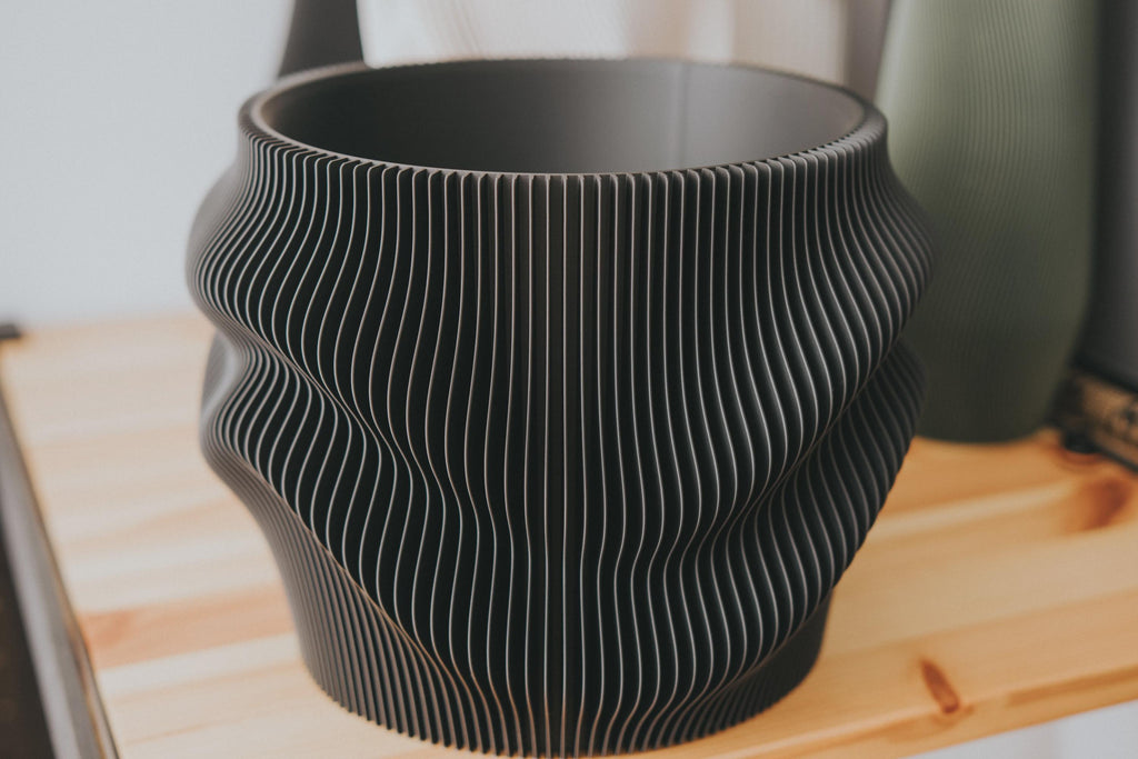 Fjord Wave Self-Watering Flower Pot Set, 3D printed in PLA, view 13 of 16