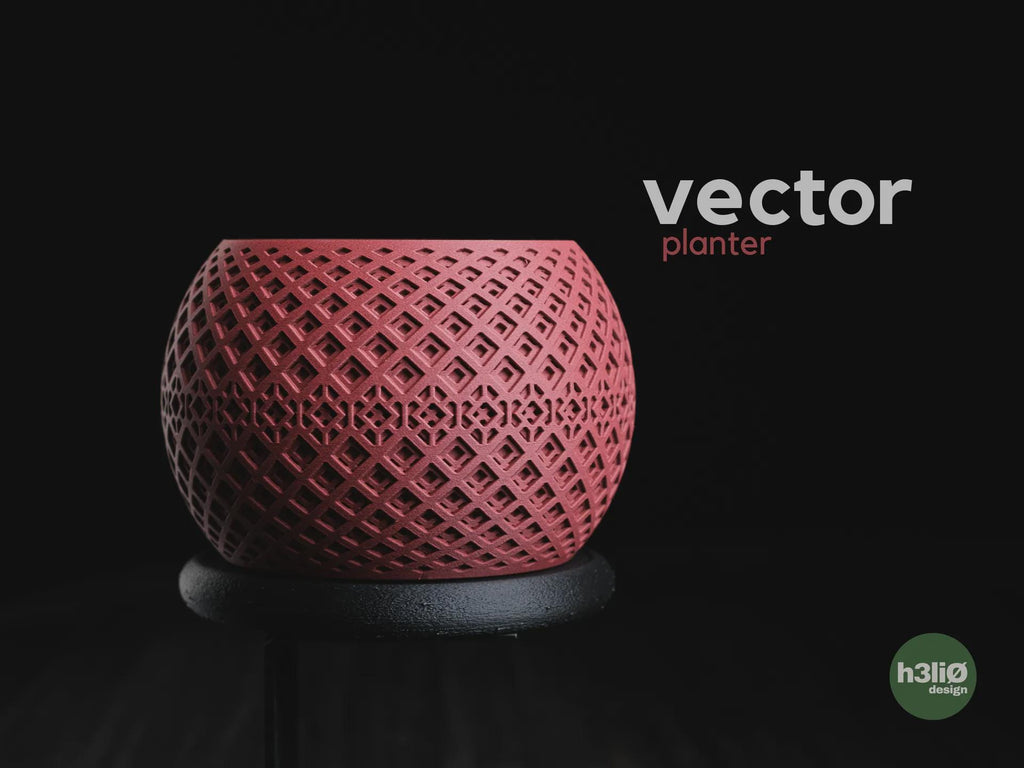 Vector Geometric Planter, 3D printed in PLA
