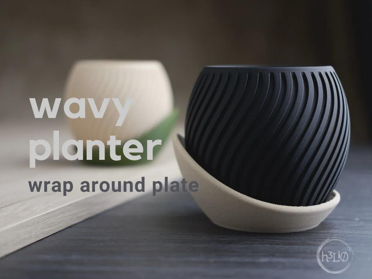 Wavy Geometric Planter, 3D printed in PLA Main image