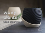 Wavy Geometric Planter, 3D printed in PLA