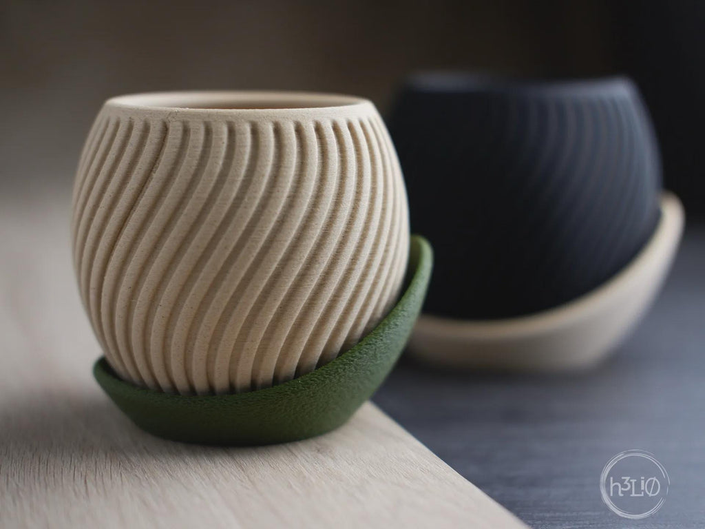 Wavy Geometric Planter, 3D printed in PLA, view 2 of 6
