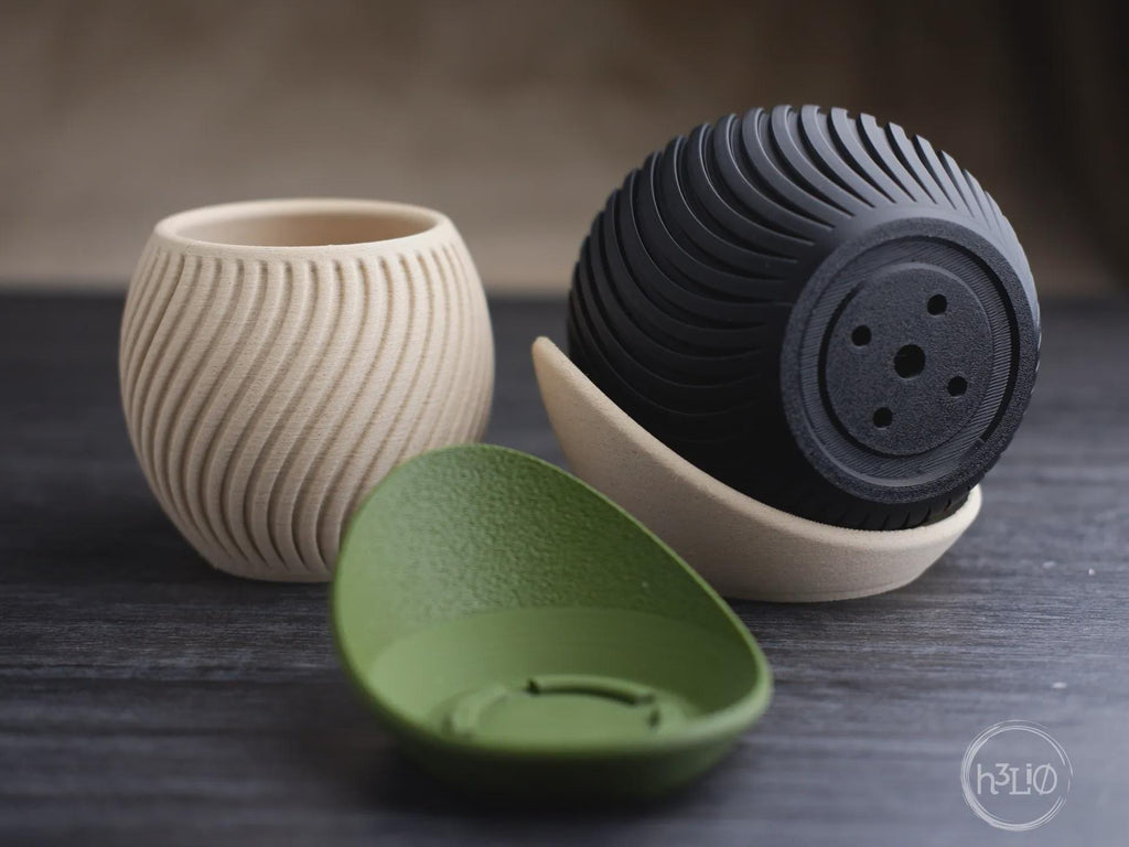 Wavy Geometric Planter, 3D printed in PLA, view 3 of 6