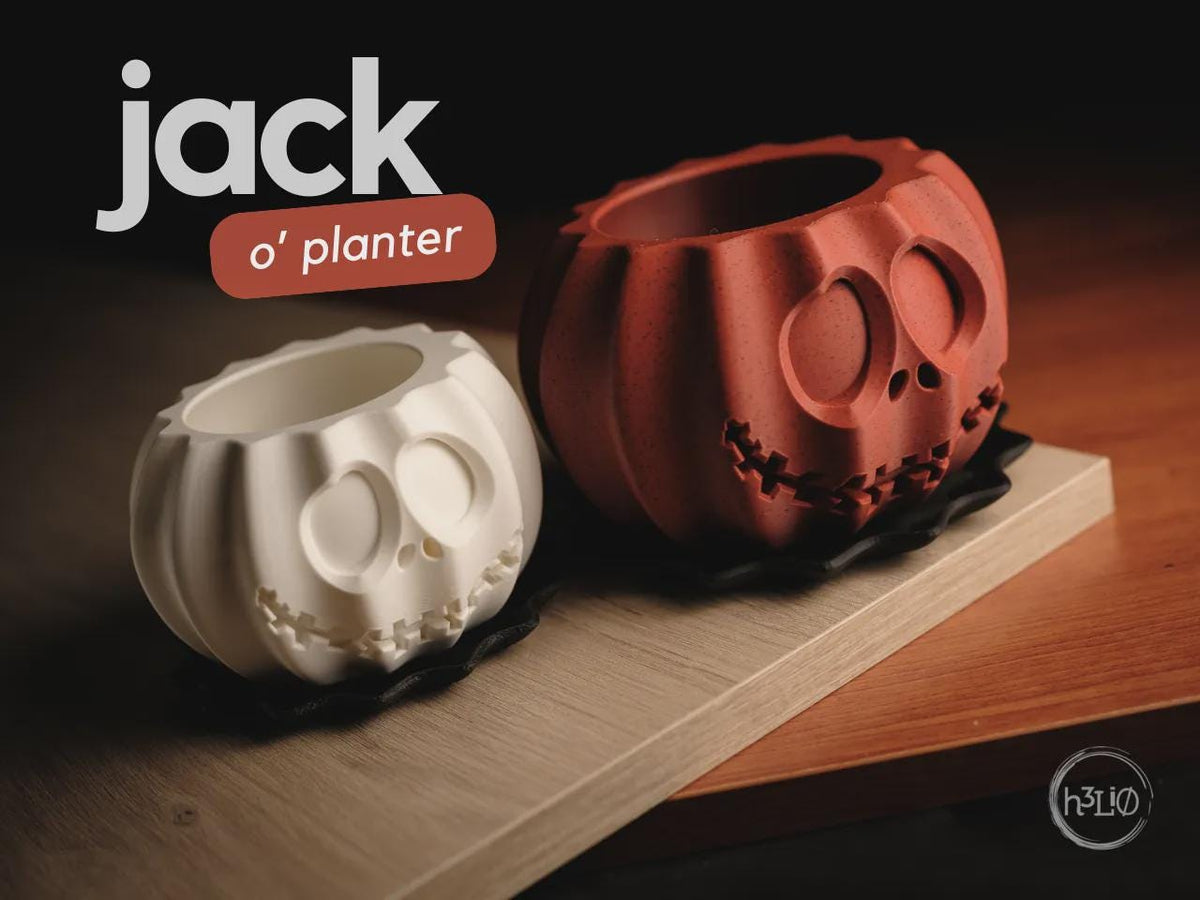Jack-o'-Lantern Halloween Planter, 3D printed in PLA Main image