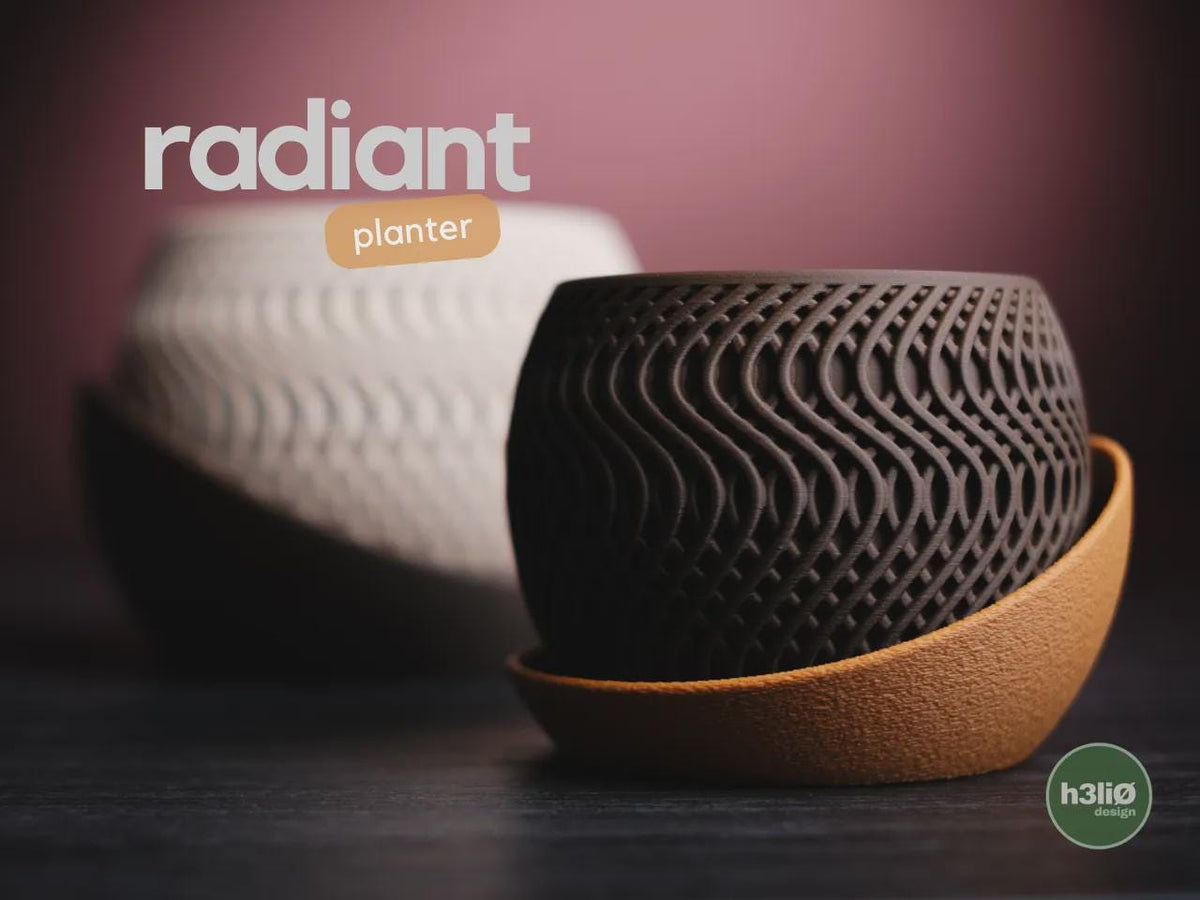 Radiant Geometric Planter, 3D printed in PLA