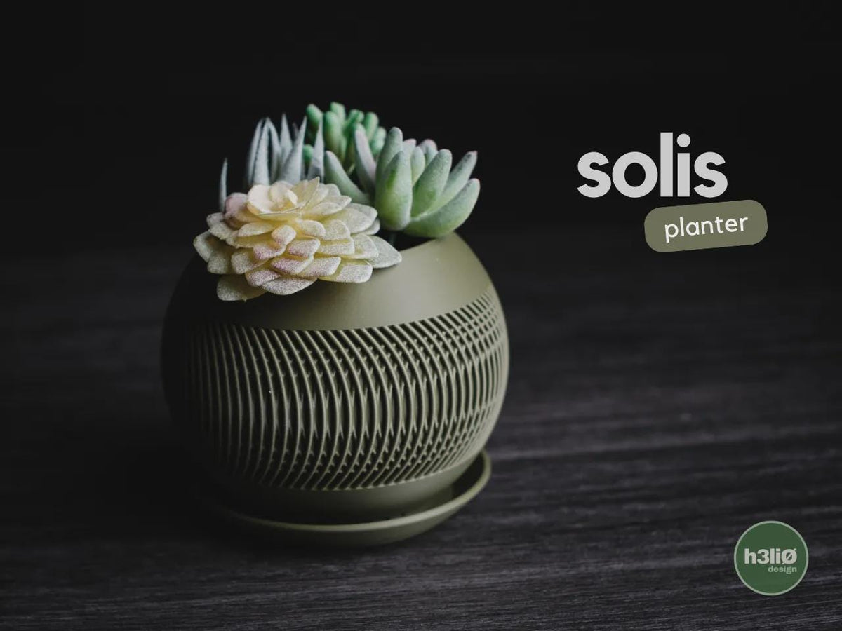 Solis Geometric Planter, 3D printed in PLA