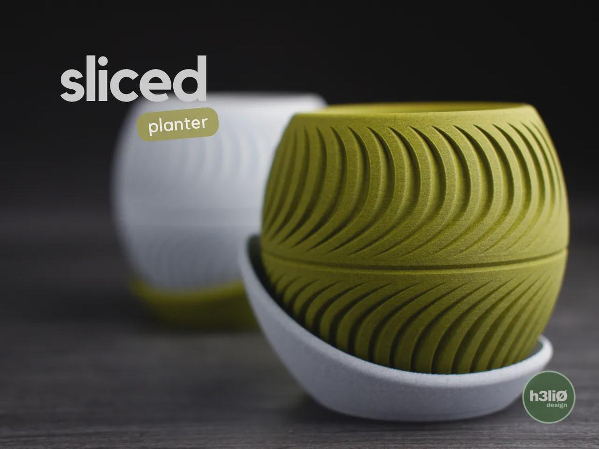 Sliced Geometric Planter, 3D printed in PLA Main image
