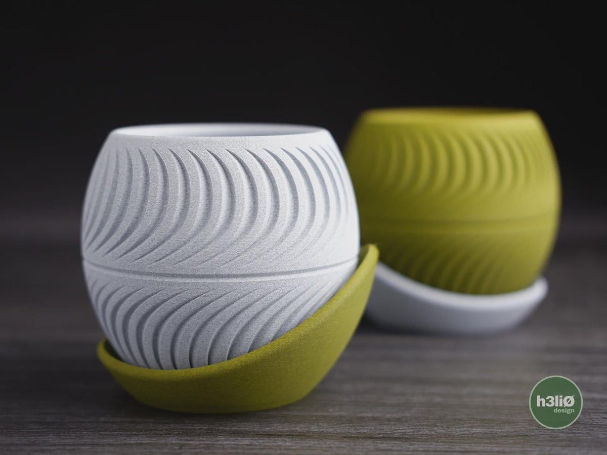 Sliced Geometric Planter, 3D printed in PLA, view 6 of 8