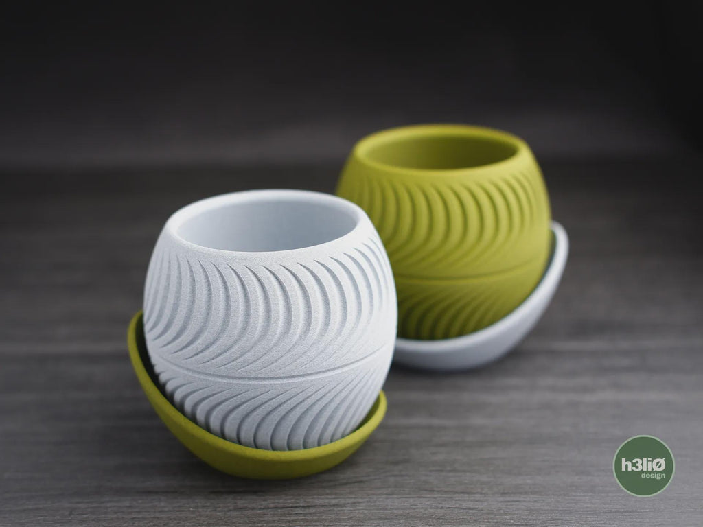 Sliced Geometric Planter, 3D printed in PLA, view 3 of 8