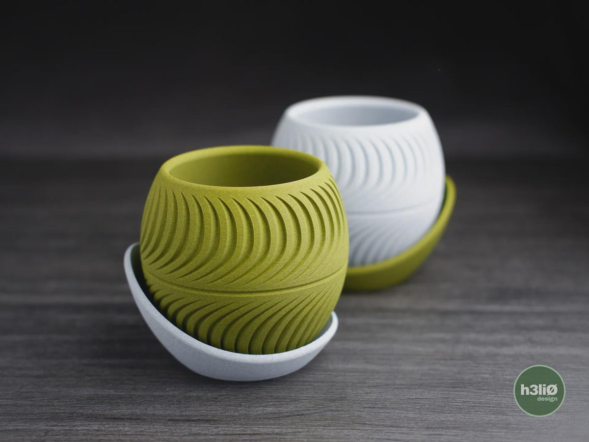 Sliced Geometric Planter, 3D printed in PLA, view 7 of 8