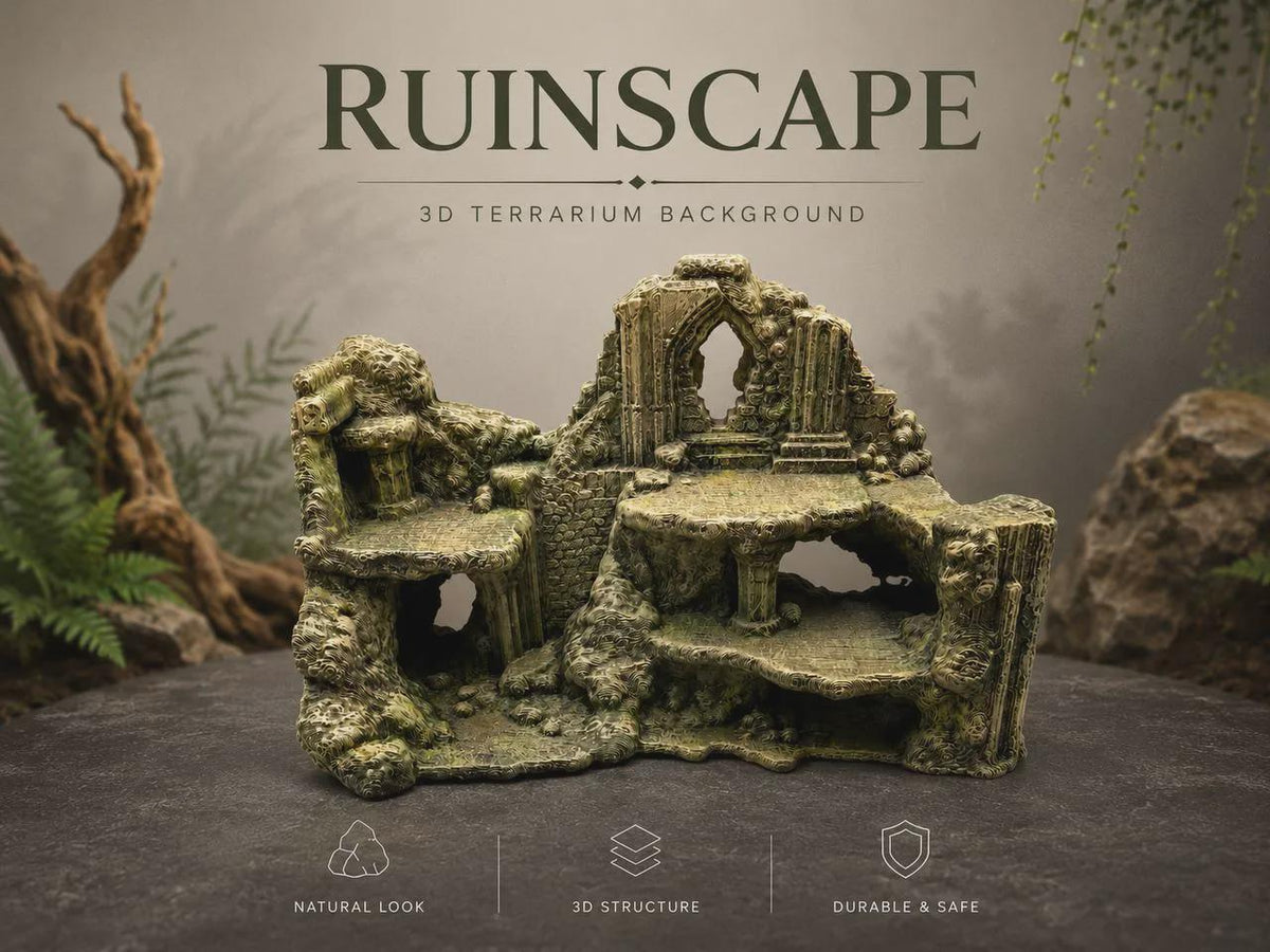 Ruinscape 3D Background, 3D printed in PETG, for terrariums, vivariums and aquariums