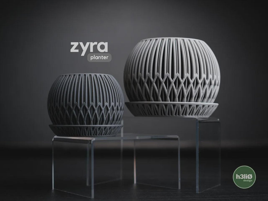 Zyra Geometric Planter, 3D printed in PLA