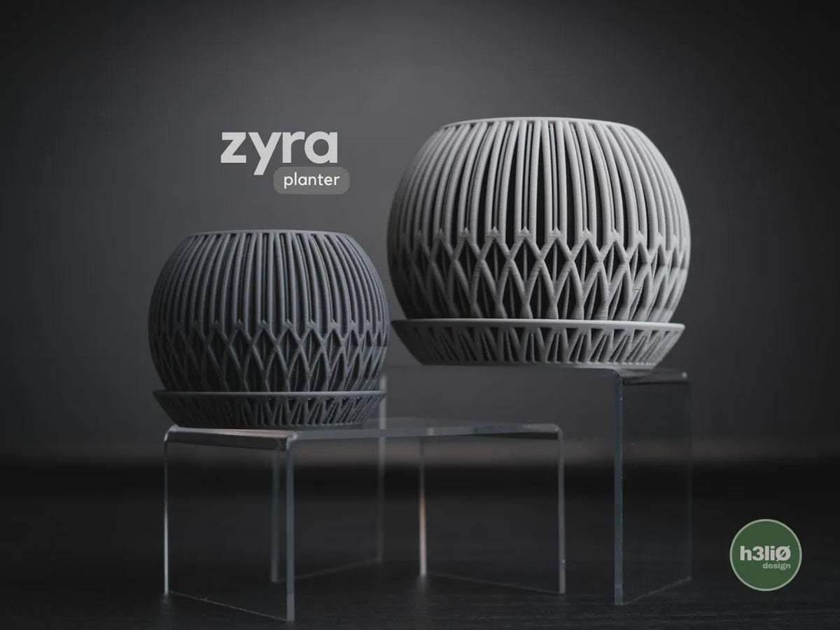 Zyra Geometric Planter, 3D printed in PLA