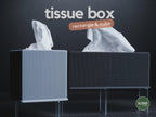 Geometric Tissue Box Cover, 3D printed in PLA