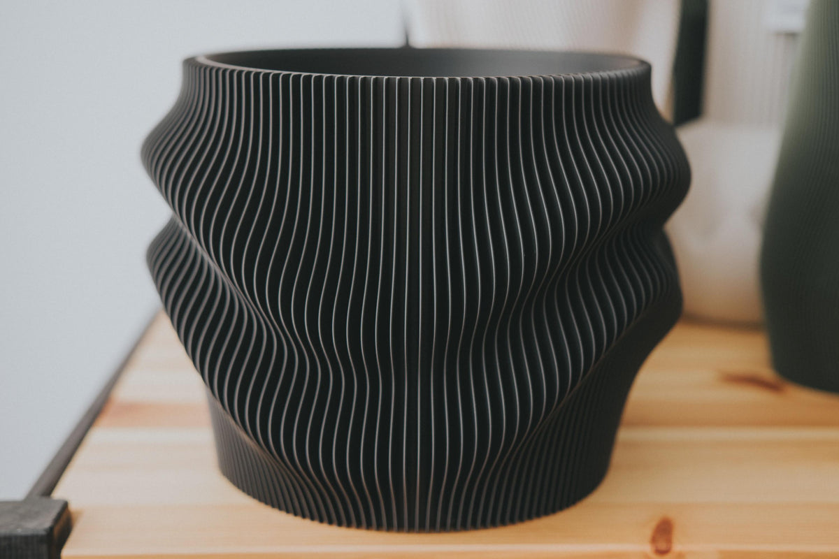 Fjord Wave Self-Watering Flower Pot Set, 3D printed in PLA, view 11 of 16