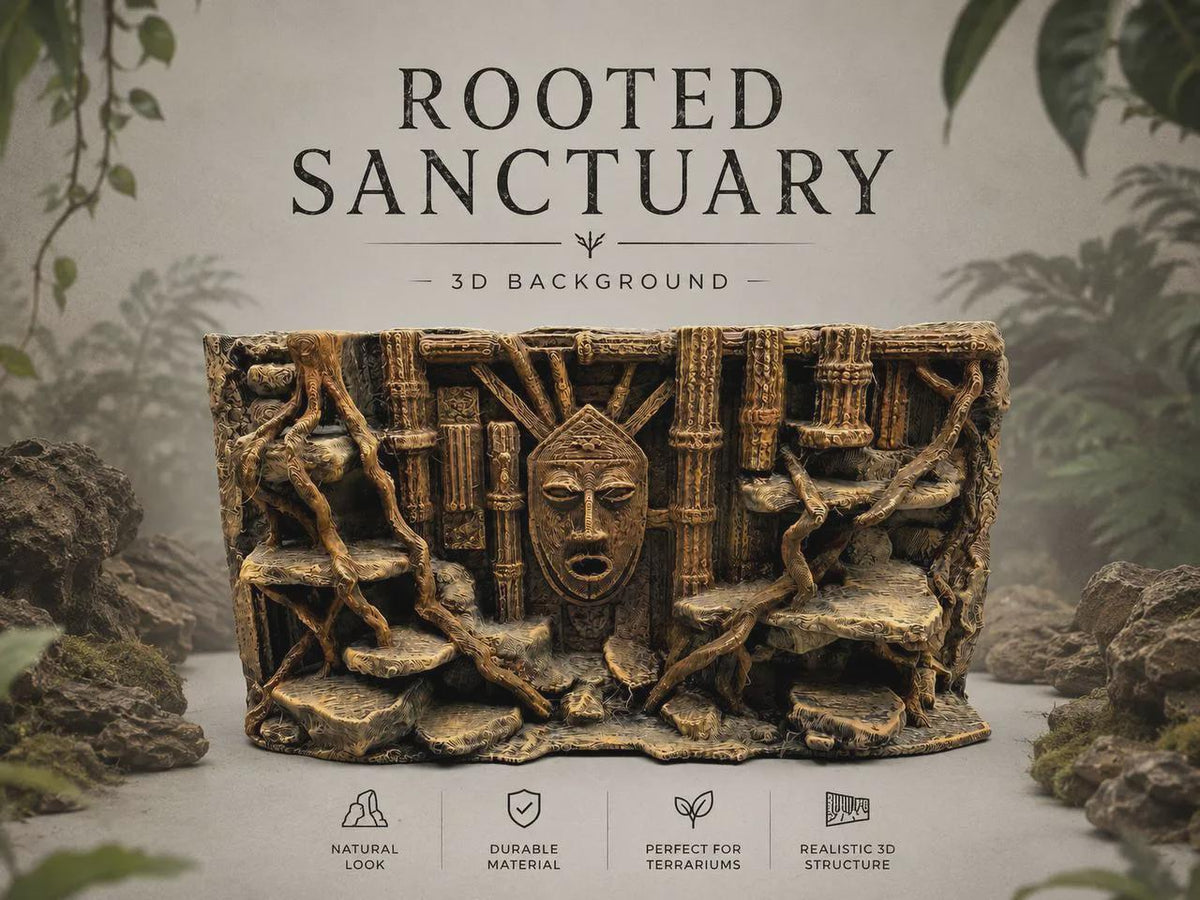 Rooted Sanctuary 3D Background, 3D printed in PETG, for terrariums, vivariums and aquariums