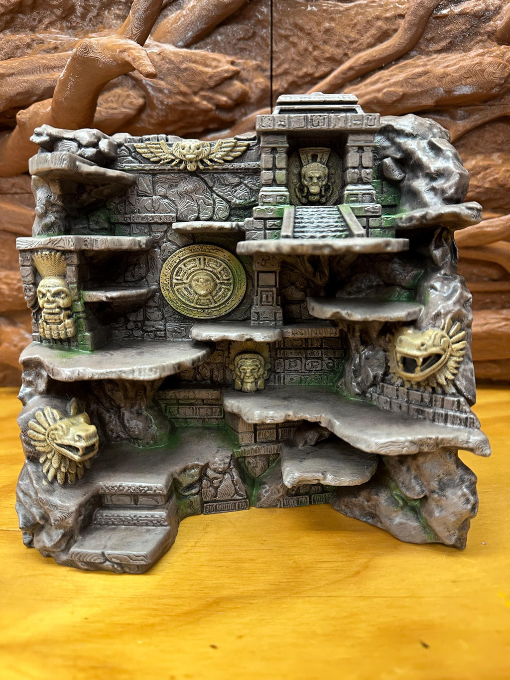 Hand-Painted Aztec Ruins I 3D Background, Ships as Shown, 3D printed in PETG, for terrariums, vivariums and aquariums