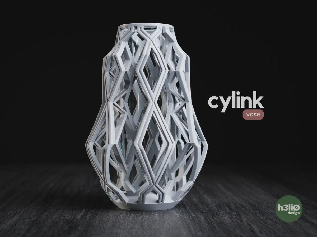 Cylink Geometric Vase, 3D printed in PLA Main image