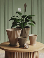 Scandi Fluted Flower Pot with Tray, 3D printed in PLA, view 10 of 14