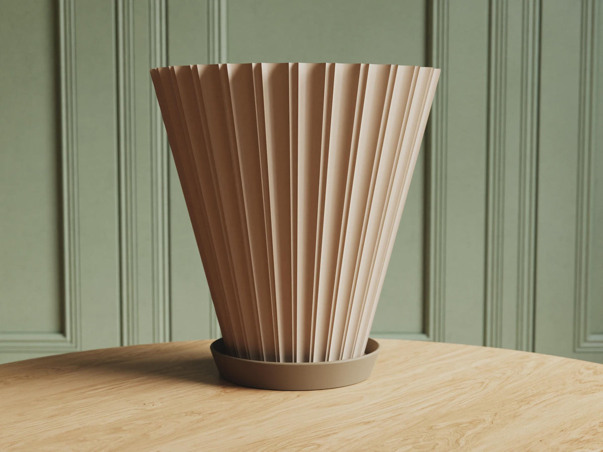 Scandi Fluted Flower Pot with Tray, 3D printed in PLA, view 12 of 14